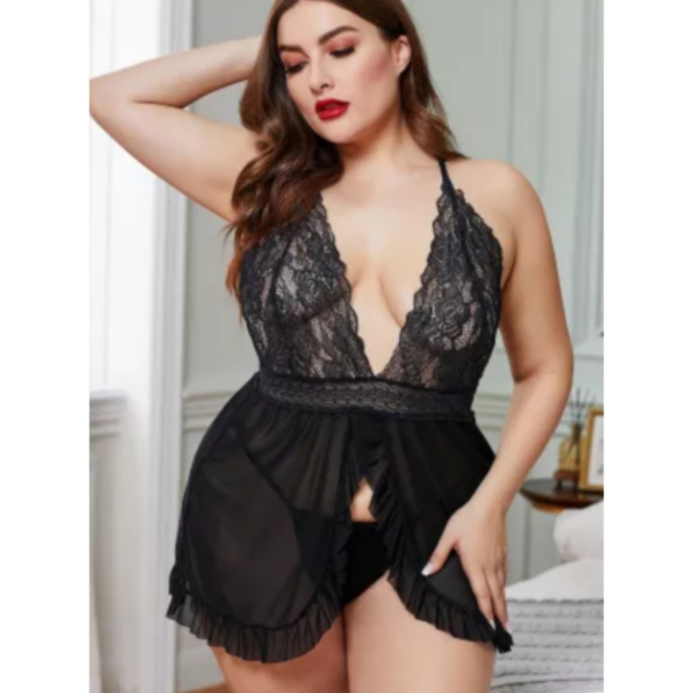 Black lace lingerie